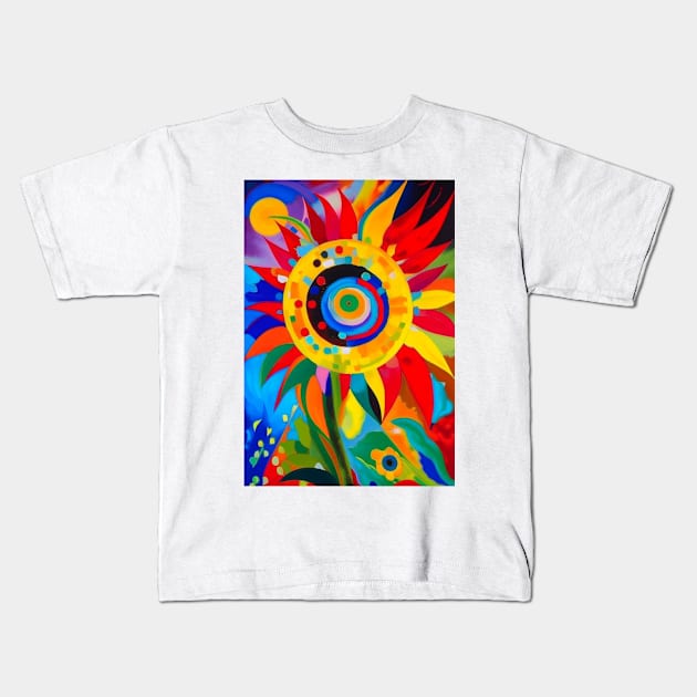 Sunflower Serenade: Nature's Vibrant Beauty Kids T-Shirt by sam 23